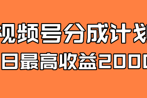全新藍(lán)海 視頻號掘金計劃 日入2000
