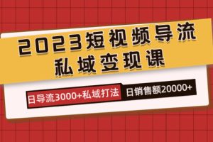 2023短視頻導流·私域變現課，日導流3000 私域打法  日銷售額2w