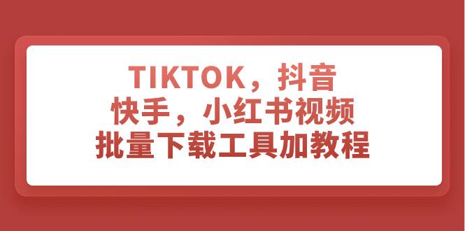 TIKTOK,抖音,快手,小紅書視頻批量下載工具加教程插圖 TIKTOK,抖音,快手,小紅書視頻批量下載工具加教程插圖