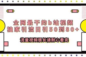 全網最干的b站視頻獨家引流日引50到80 流量視頻很長請耐心看完