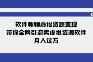 軟件教程虛擬資源變現(xiàn)：帶你全網(wǎng)引流賣虛擬資源軟件，月入過萬（11節(jié)課）