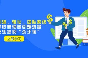 教你打造引流、轉化、團隊系統，讓你收獲很多引爆流量、翻倍業績的“殺手锏”