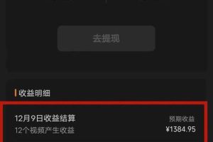 視頻號分成計劃小項目：幾天時間就可以爆一條，兩天就可以跑1000 利潤