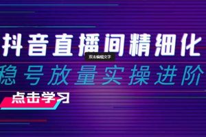2024抖音直播間精細化運營：穩號放量實操進階 選品/排品/起號/小店隨心推/千川付費如何去投放