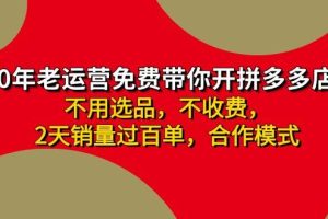 拼多多 最新合作開店日收4000+兩天銷量過百單，無學費、老運營代操作、…