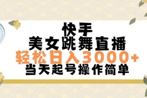 快手美女跳舞直播，輕松日入3000+簡單無腦