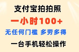 支付寶拍拍照 一小時(shí)100+ 無任何門檻  多勞多得 一臺(tái)手機(jī)輕松操作