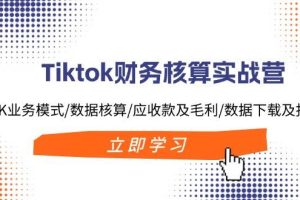 Tiktok財務核算實戰(zhàn)營：TK業(yè)務模式/數(shù)據(jù)核算/應收款及毛利/數(shù)據(jù)下載及報表