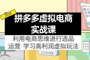 拼多多虛擬電商實戰課：虛擬資源選品+運營，高利潤虛擬玩法（更新14節）