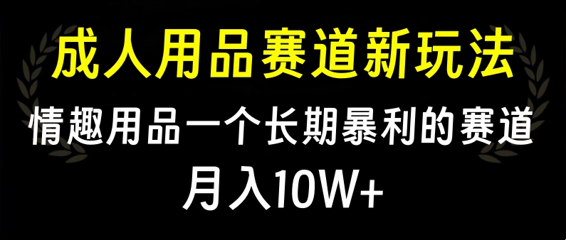 大人用品賽道新玩法，情趣用品一個長期暴利的賽道，月入10W+