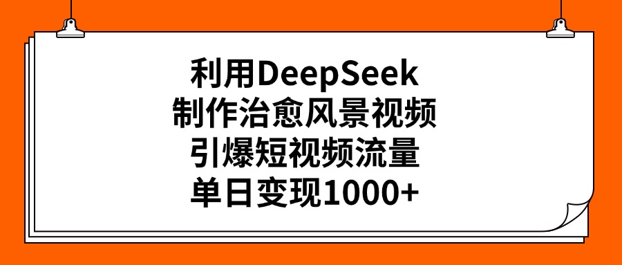 利用DeepSeek制作治愈風景視頻，引爆短視頻流量，單日變現1000+插圖