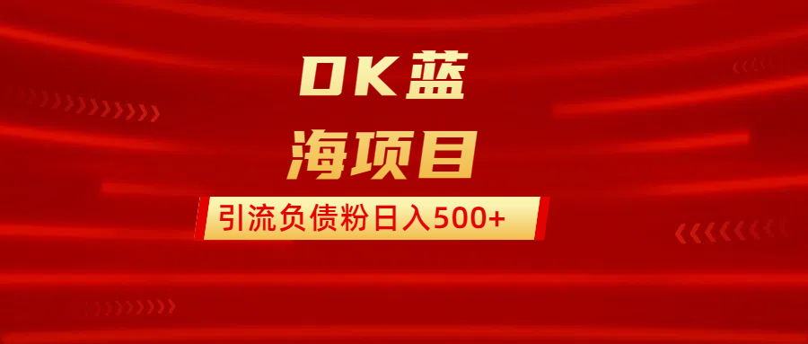 DK藍海項目  通過，抖音，快手，小紅書，引流負債粉日入500+