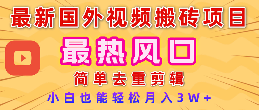 2025最新熱門風(fēng)口,國外視頻搬磚項目,簡單去重剪輯,小白也能輕松月入3W+