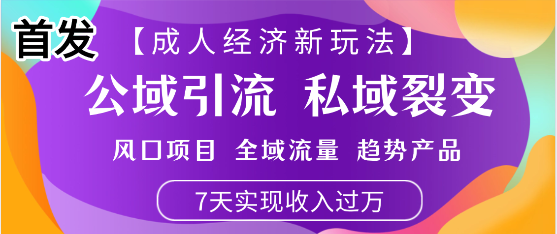 首發:【成人經濟新玩法】市面獨家玩法,風口項目、全域流量、趨勢產品,7天實現月入過萬插圖 首發:【成人經濟新玩法】市面獨家玩法,風口項目、全域流量、趨勢產品,7天實現月入過萬插圖