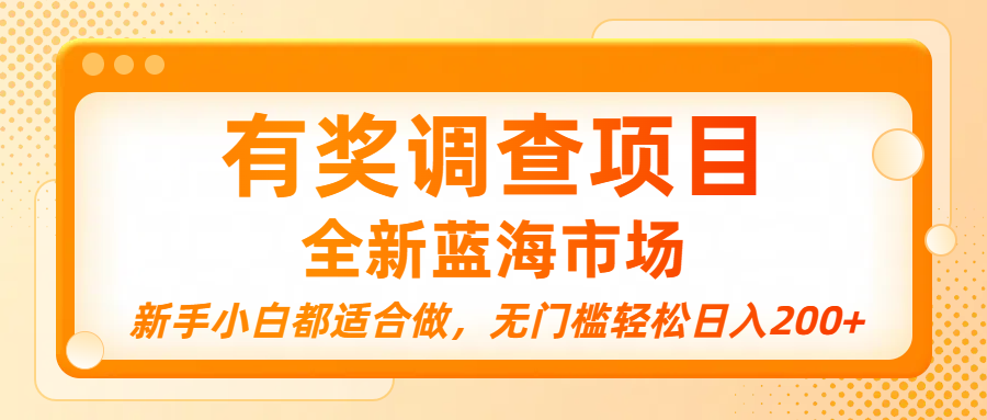有獎調查項目,全新藍海市場,新手小白都適合做,無門檻輕松日入200+插圖 有獎調查項目,全新藍海市場,新手小白都適合做,無門檻輕松日入200+插圖