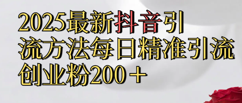 2025最新抖音引流,方法每日精準(zhǔn)引流創(chuàng)業(yè)粉300+插圖 2025最新抖音引流,方法每日精準(zhǔn)引流創(chuàng)業(yè)粉300+插圖