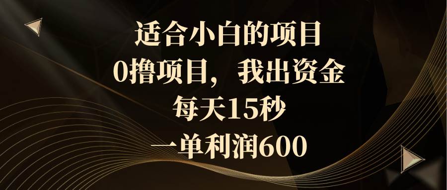 適合小白的項目,0擼項目,我出資金,每天15秒,一單利潤600插圖 適合小白的項目,0擼項目,我出資金,每天15秒,一單利潤600插圖