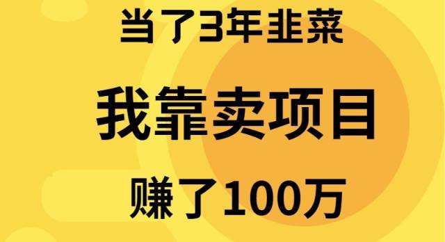 當了3年韭菜,我靠賣項目賺了100萬插圖 當了3年韭菜,我靠賣項目賺了100萬插圖