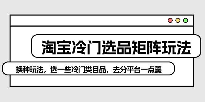 淘寶冷門選品矩陣玩法：換種玩法，選一些冷門類目品，去分平臺一點(diǎn)羹