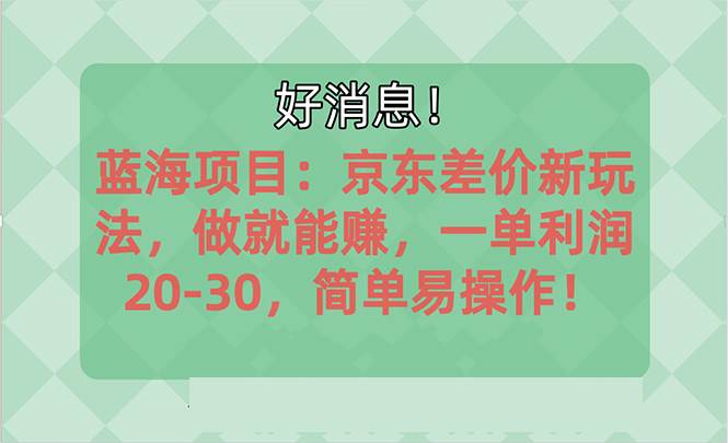 越早知道越能賺到錢的藍(lán)海項目：京東大平臺操作，一單利潤20-30，簡單…
